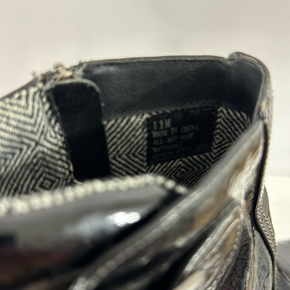 Sporto Black Faux Patent Ankle Boots, Size 11 M - Picture 7 of 10